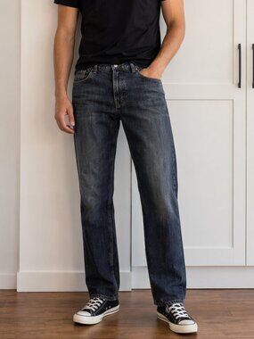 Banana Republic Relaxed Fit Blue Jeans 100% Cotton Straight Leg | 35x34